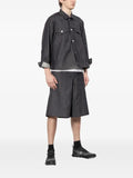 Black Comme Des Garçons button long-sleeve denim jacket