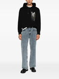 Emporio Armani logo-embroidered drawstring hoodie