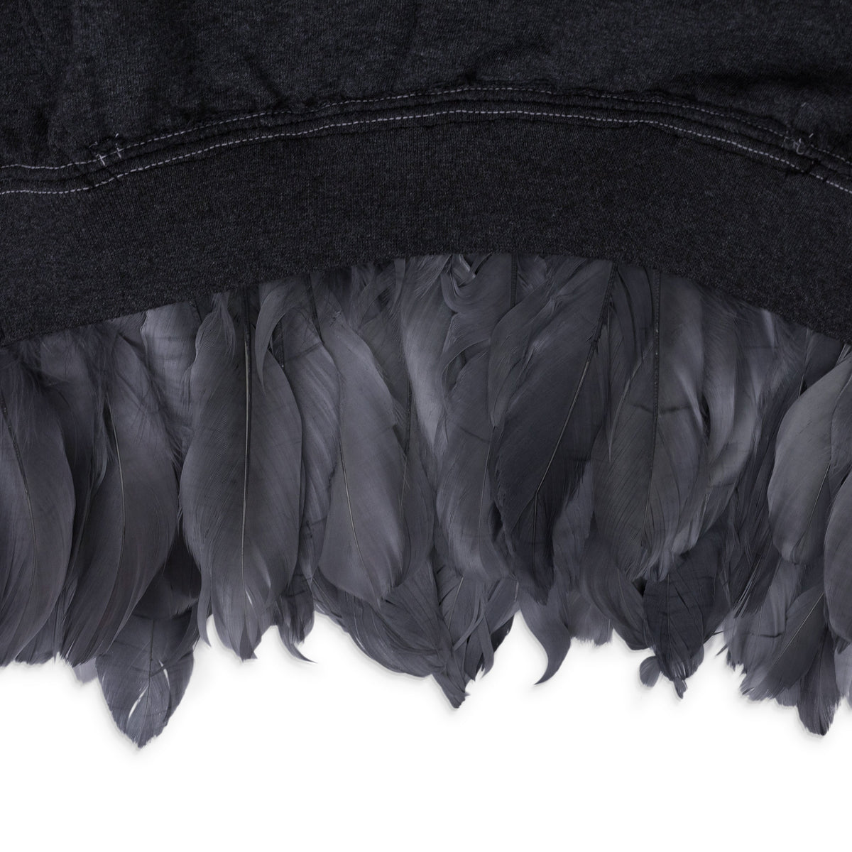 Grey Canada Feather Trim Hoodie