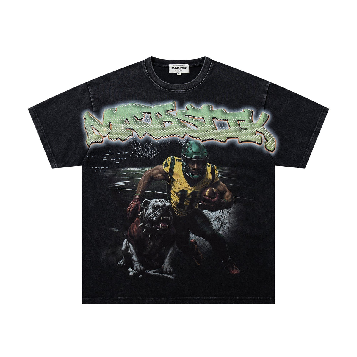 MAJESTIK Football Dog Graphic Short-Sleeve T-Shirt
