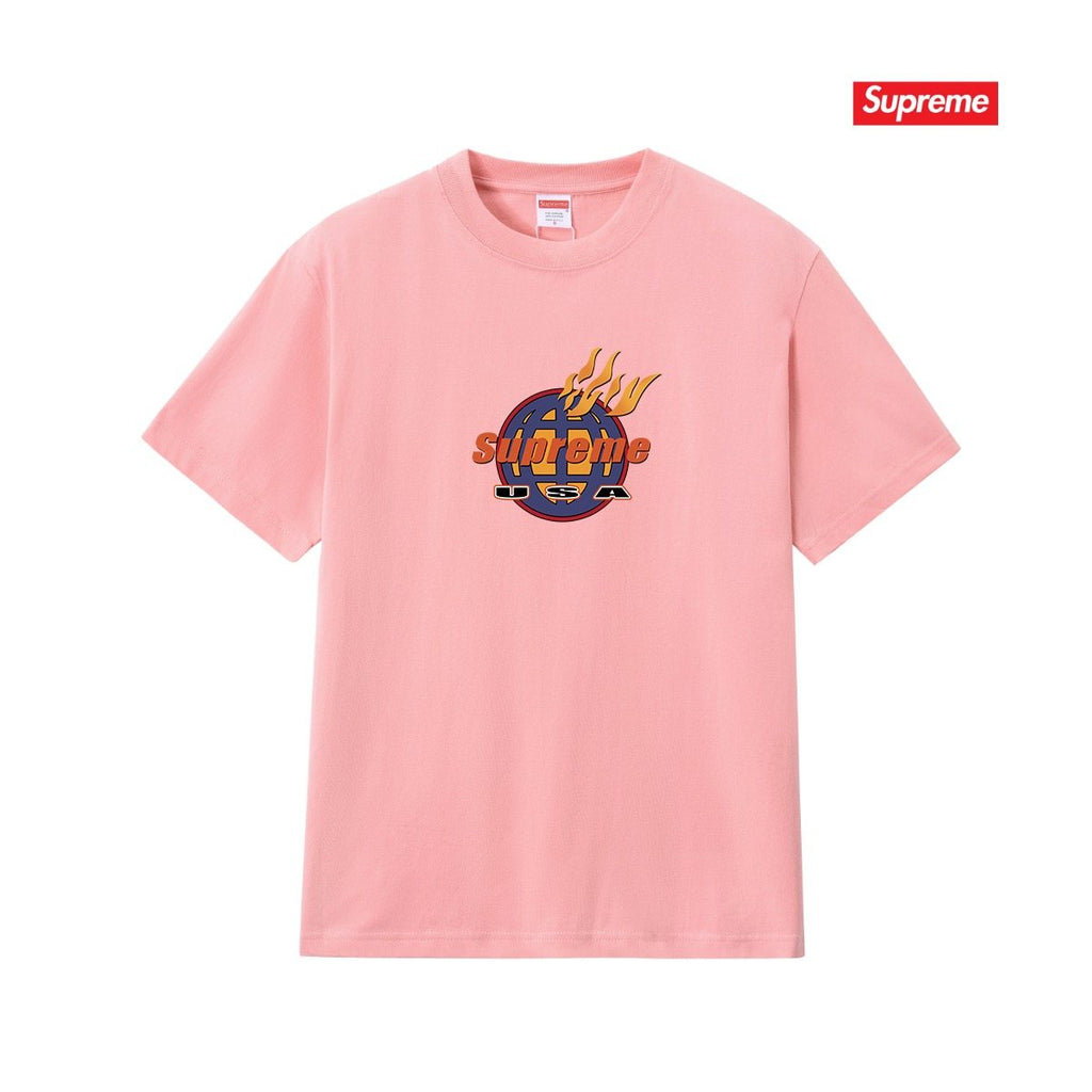 Supreme Flame Globe Graphic Short-Sleeve T-Shirt