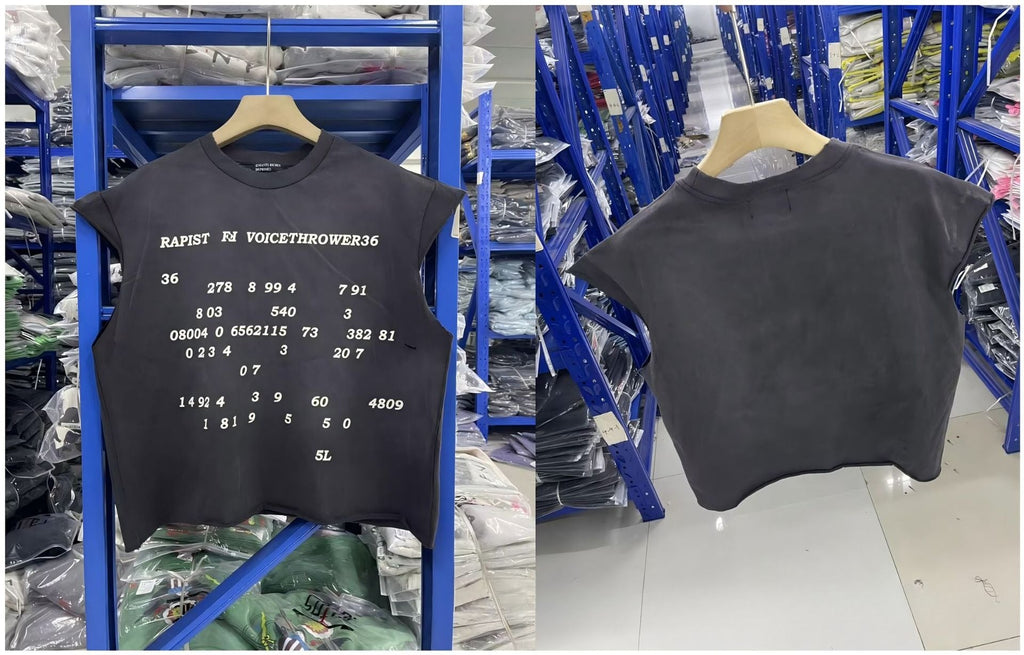 ERD Vintage Washed Letter Graphic Cut-Off Tank Top Unisex