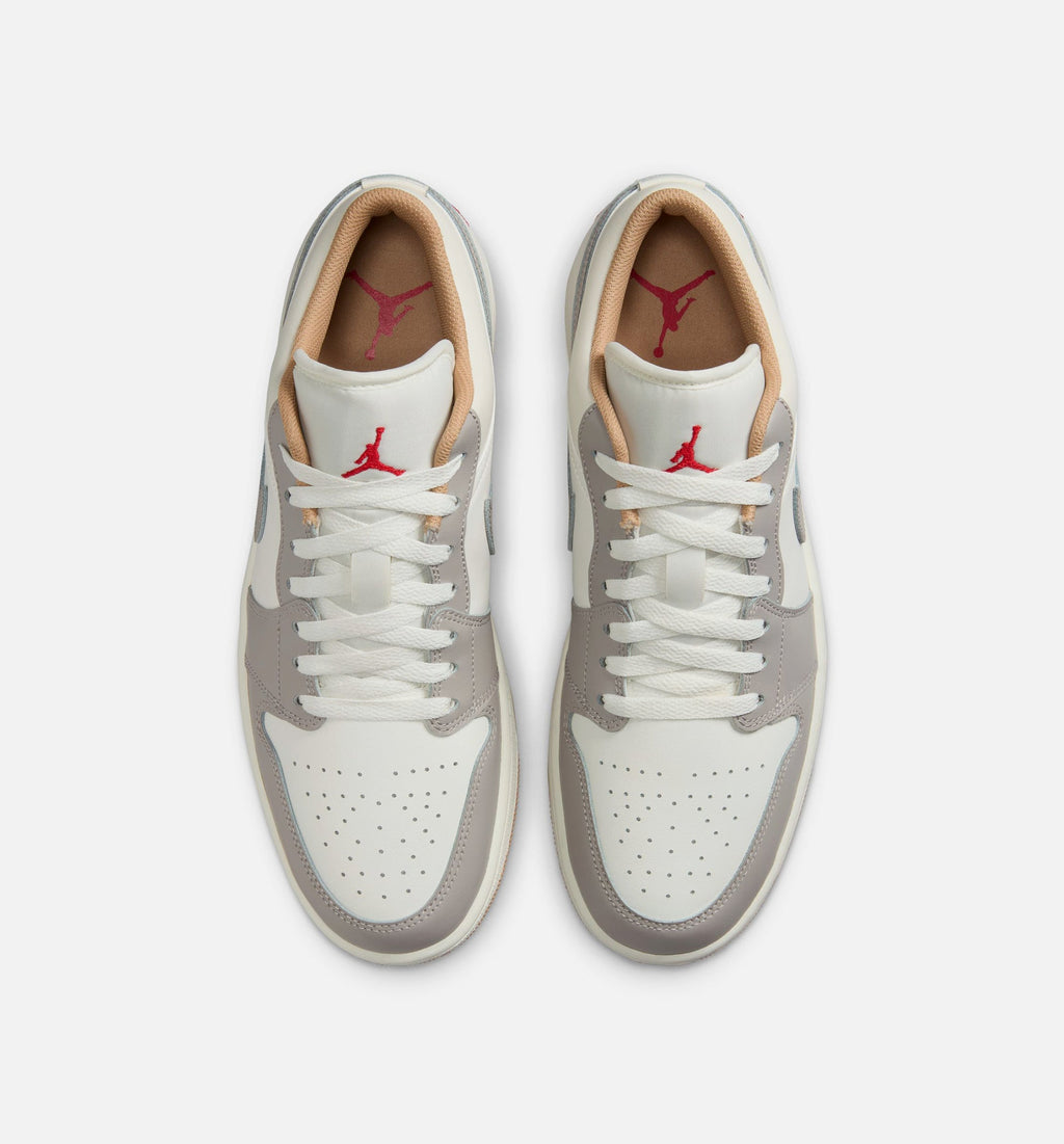 Air Jordan 1 Low – Men's Lifestyle Shoe | Sail/Fire Red/College Grey/Hemp