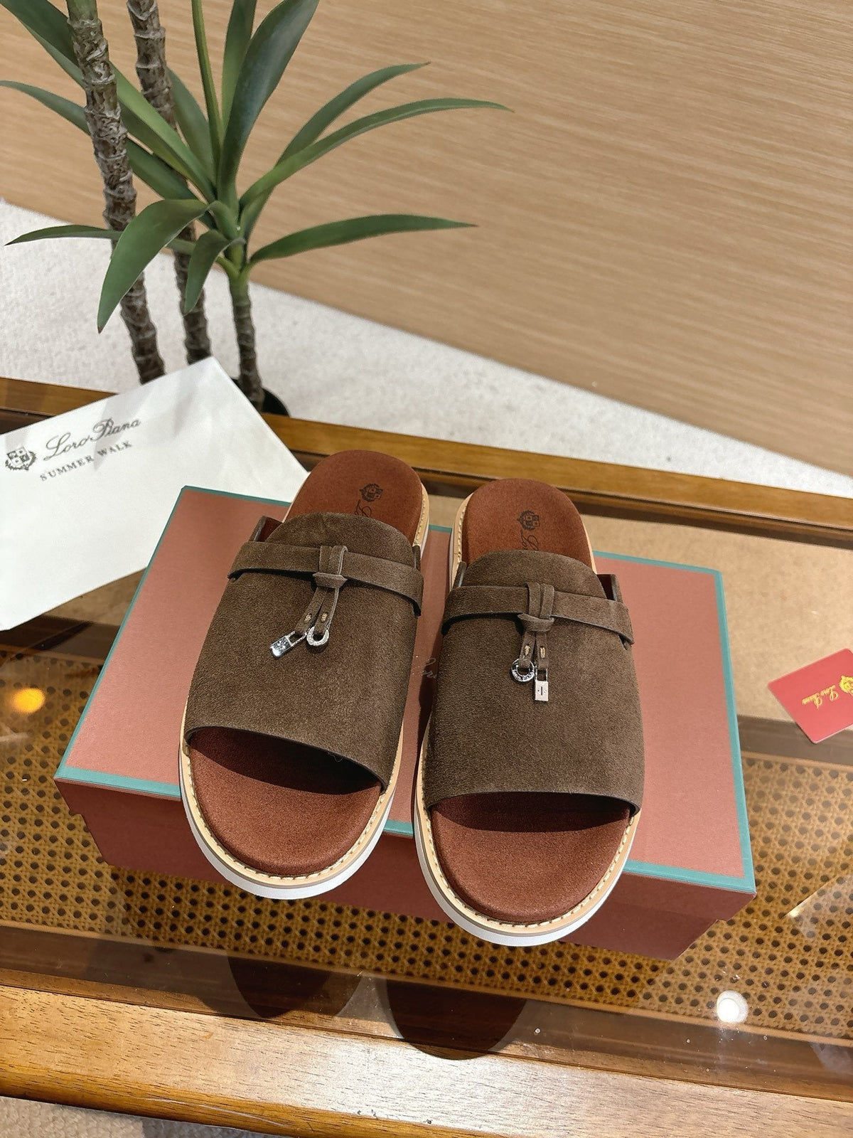 Loro Piana Men's Cross-Strap Mule Sandals