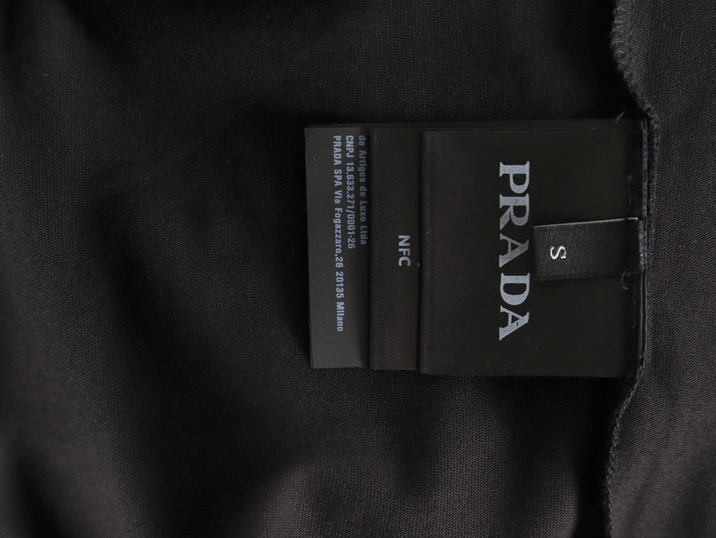 Prada PRD Neck-Label Relaxed Pullover Hoodie - Black